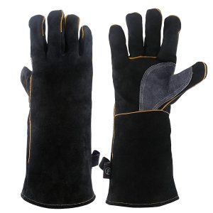KIM YUAN Extreme Fire and Heat Resistant Gloves, Black-Grey 14 inches