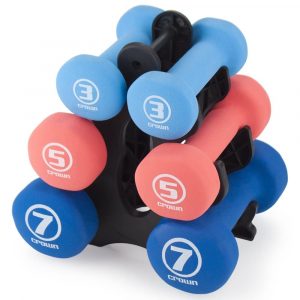 Crown Sporting 3 Pairs of Dumbbell Set with Stand