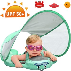 Preself Upgraded Non-Inflatable Baby Float with Removable Sun Protection Canopy