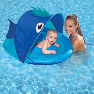SwimSchool Fish Fabric Blue Fun Baby Pool Float for baby