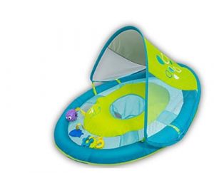 SwimWays Baby Spring Float with 5 Tethered Toys and Sun Canopy