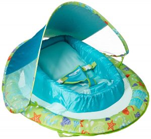 SwimWays Infant Spring Float with Adjustable Canopy - Green