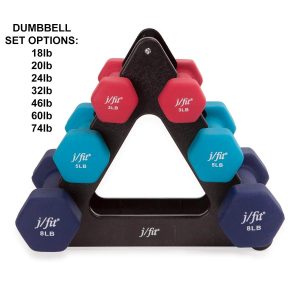 j/fit Dumbbell Set with Durable Rack