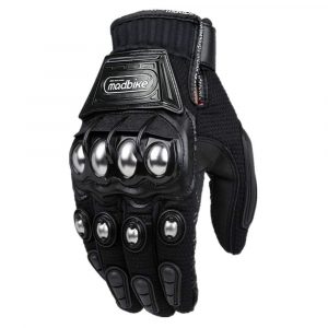 ILM Alloy Steel Knuckle Powersports Racing Paintball Gloves (BLACK)