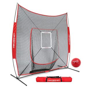 PowerNet DLX 7x7 Baseball and Softball Hitting Net with a Weighted Heavy Ball