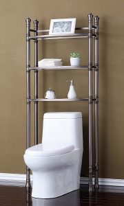 Best Living Etagere Shelf Monaco Over-The-Toilet Bamboo Storage Cabinet