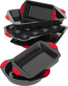Vremi 6 Piece Square and Round Sheets and Pans Nonstick Bakeware Set