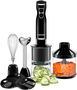 Chefman Electric Spiralizer with Three Spiralizing Blade Attachment, Black