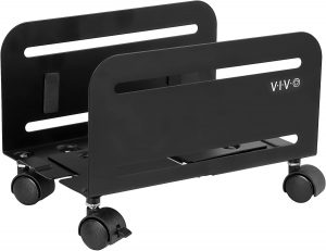 VIVO Black Computer Tower Steel Rolling Stand