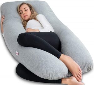 AngQi Pregnancy Pillow with Jersey Cover