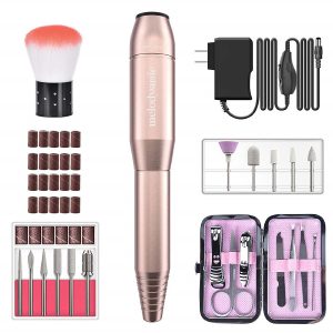 MelodySusie Portable Efile Kit Electric Nail Drill Manicure Pedicure Tools (Gold)