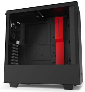 NZXT H510 Compact CA-H510B-BR Mid-Tower PC Gaming Case- Black/Red