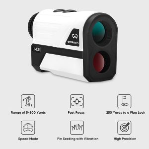 WOSPORTS 800 Yards Golf Rangefinder with Vibration with Distance and Angle Measurement